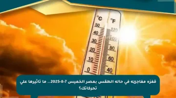 قفزة مفاجئة في حالة الطقس بمصر الخميس 7-8-2025.. ما تأثيرها على تحركاتك؟